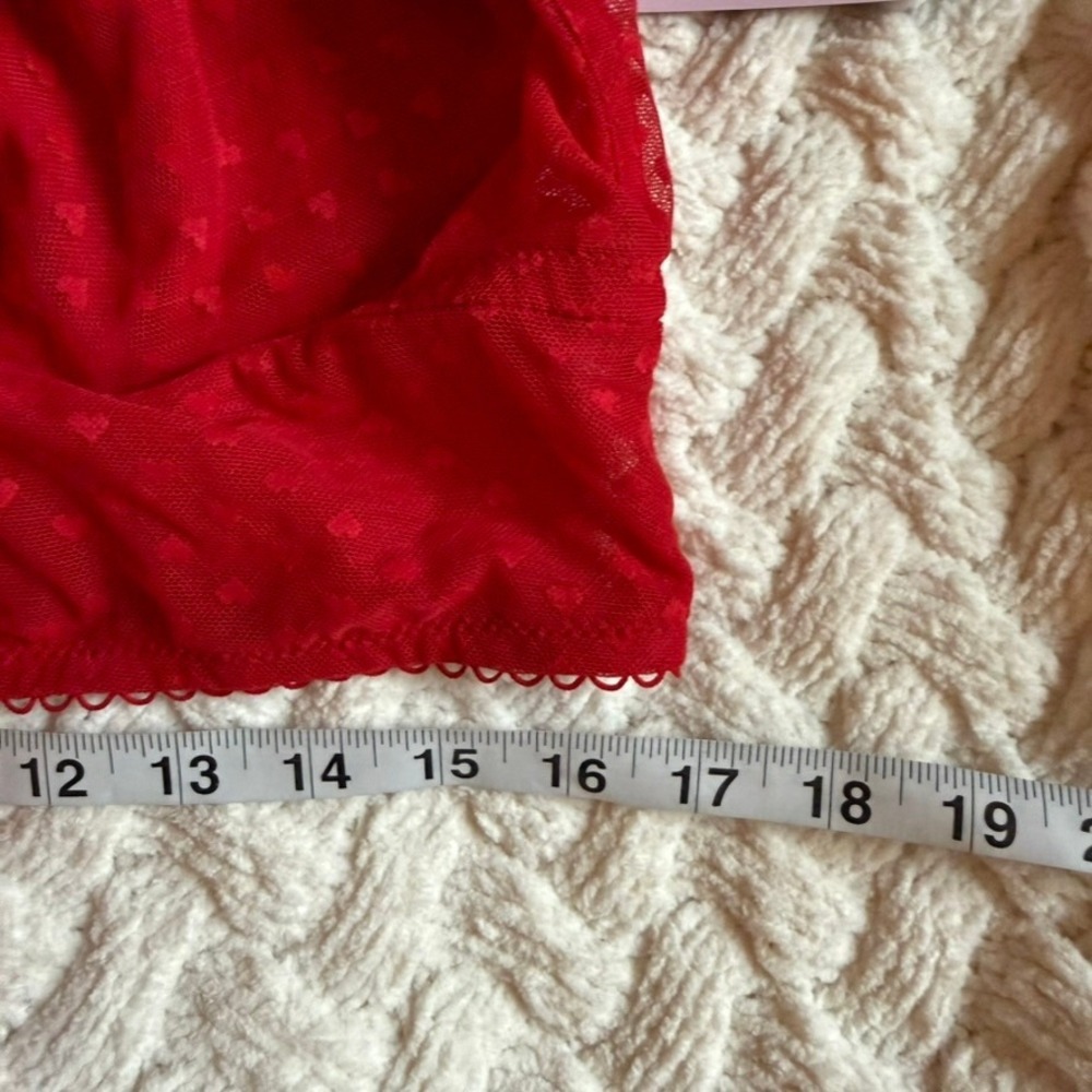 Wild Fable Red Heart Mesh Lace Bralette XL - Picture 3 of 5